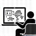 Icon representing online learning or flexibility